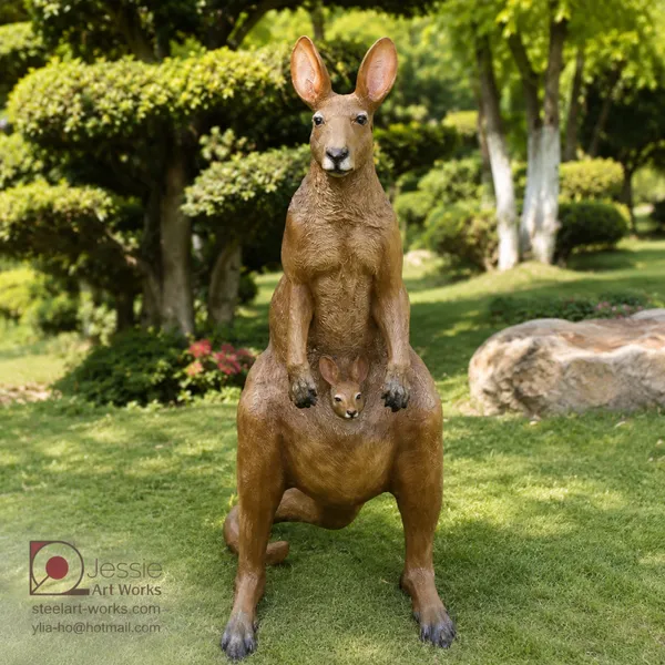 Hand Painted Kangaroo Animal Statue for Indoor and Outdoor Decor photo-5