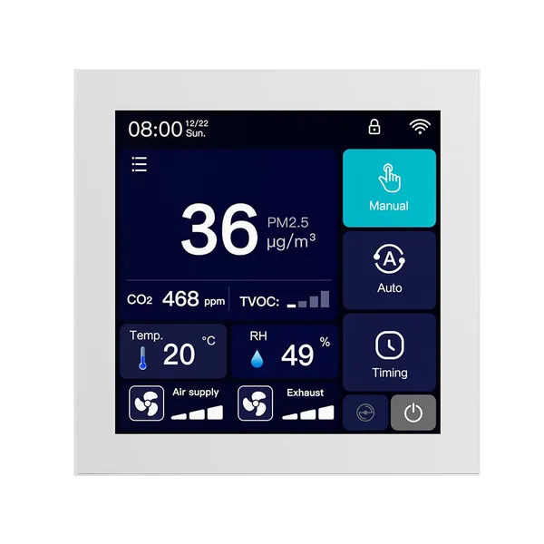 Source Factory HRV Ventilation System Intelligent Controller CO2 Sensor Used for AC EC DC Fans HVAC System Controller