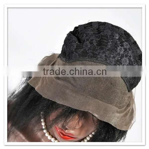 Hot Selling Silky Straight Weave 100% Brazilian Human Hair Silk Base Full Lace Wig photo-6