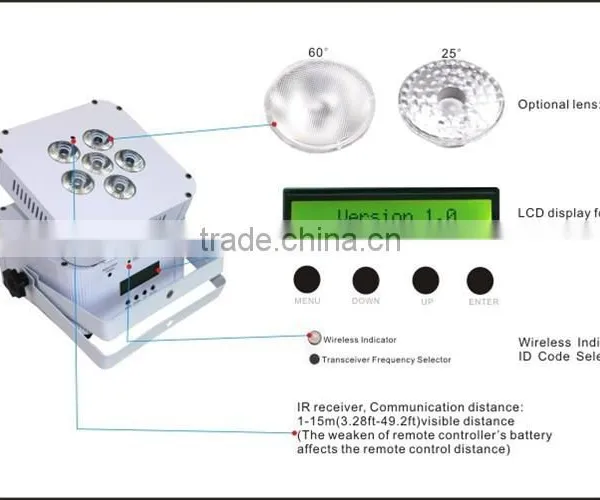 Wholesale Event Decoration Light 6in1RGBWA+UV LED PAR Can With Battery and Wireless DMX photo-6