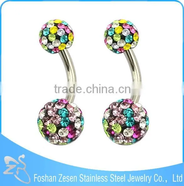 Wholesale Factory Durable Stainless Steel Crystal Gem Ball Navel Belly Button Rings photo-6
