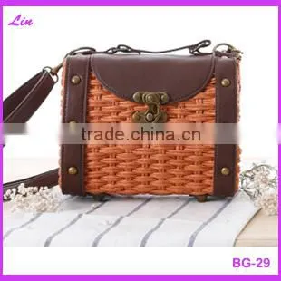 Fashion Girl's Beige Paper Straw Craft Bag photo-2