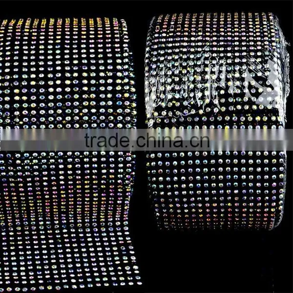Rhinestone Trims With 10 Yards in Plastic Ribbon, Fashion Elastic Stretch Rhinestone Trimming Rolls Sheets for Party Decoration photo-2
