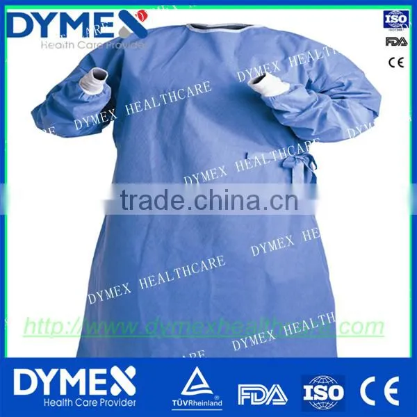 Ultrasonic Welding Sterile Disposable Gown Patient Disposable Reinforced Surgical Gown With Reinforcement in Chest and Sleeve
