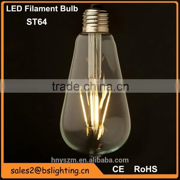 ST64/ST21 COB Led Filament Bulb With E27 E14 E26 B22 Base photo-2