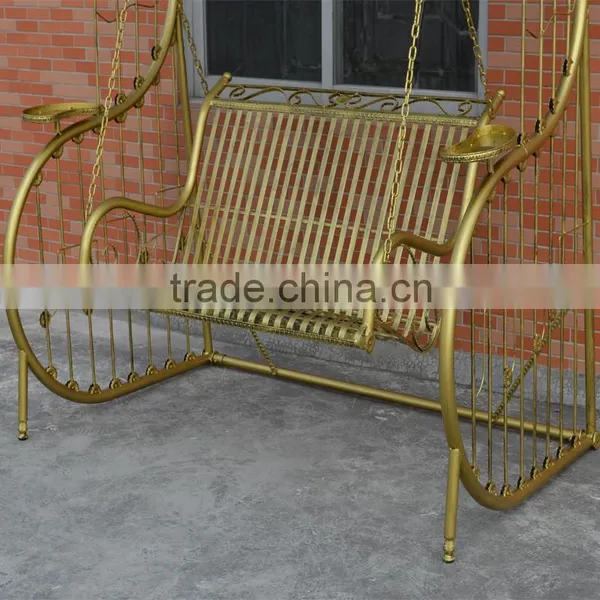 Outdoor Patio Garden Antique Metal Wrought Cast Iron Swing photo-5
