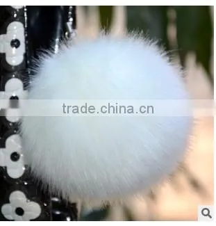 100% Cute Genuine Fox Fur Ball for Keychain Bag Car Accessories photo-5