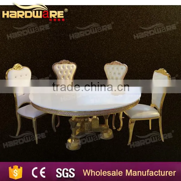 Luxury Bast Quality Golden Mdf Top Round Wedding Table photo-4