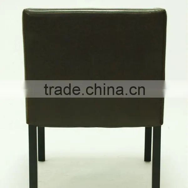 Modern Trapezoidal Streamline Design Genuine Leather Hotel Chair/Dining Chair/Restaurant Chair With Arm(KY-2610) photo-3