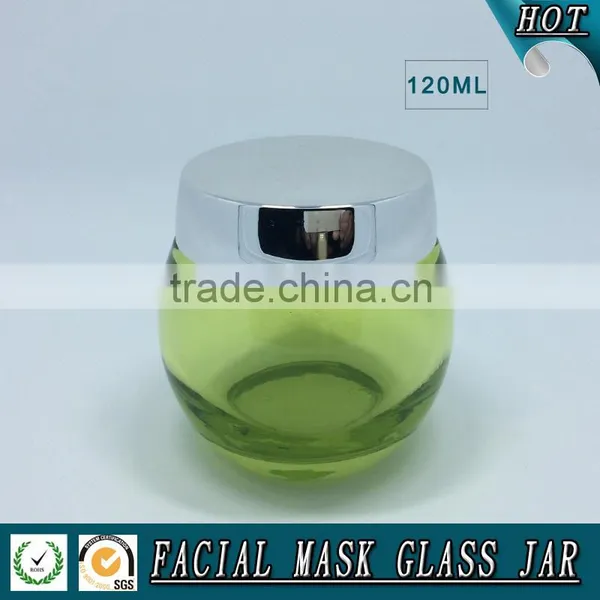 120ML Empty Green Coloured Facial Mask Glass Jar photo-4