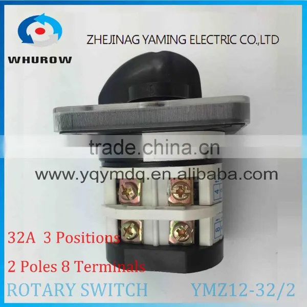 Rotary Switch YMZ12-32/2 Changeover Cam Combination Switch 2 Poles 3 Positions 8 Terminals 32A Ui 690V Sliver Point Contacts photo-4