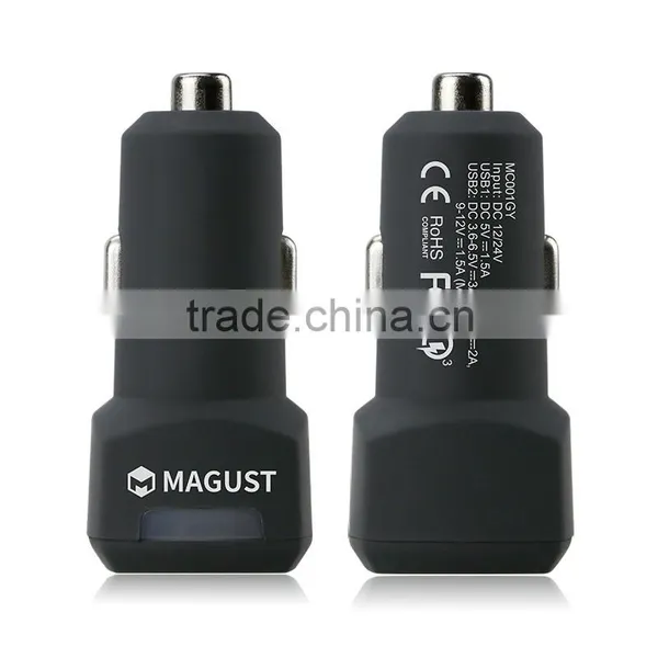 Quick Charge 3.0 Car Charger With Rubber Finish Grey photo-4