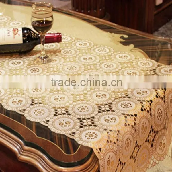 High Quality Golden and Printed Disposable PVC Lace Table Cloth