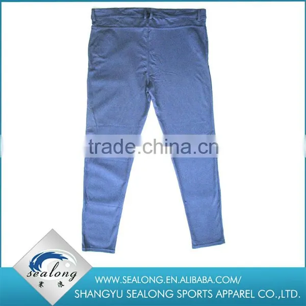 Custom Factory Price Fashion Roman Fabric Blue Pants With Zipper photo-2