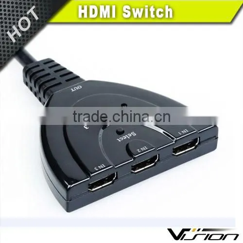 3 Port 1080p Hdmi Auto Switch Splitter Switcher HUB Box Cable LCD Hdtv photo-2