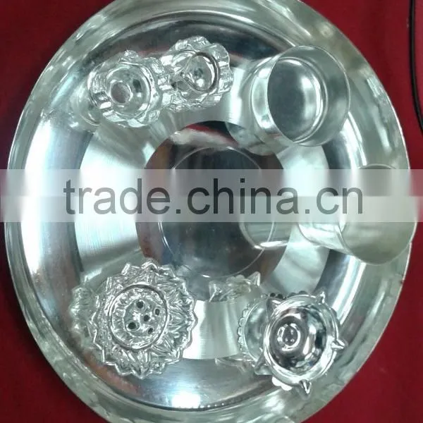 Puja Thali With Sindoor Dabbi , Diya Bell