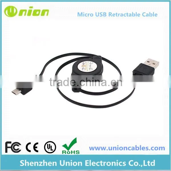 Retractable USB 2.0 to Micro 5Pin Data/Charging Cable