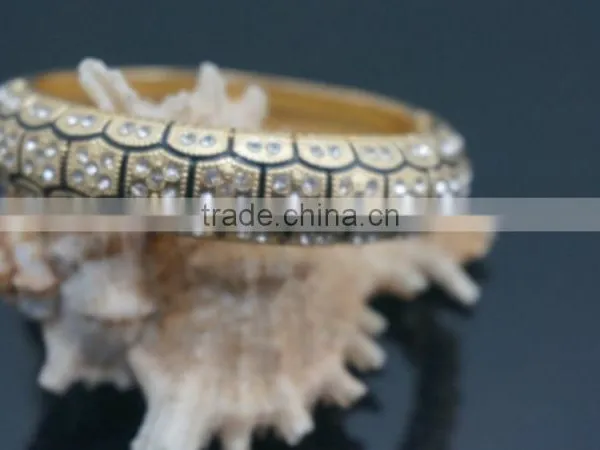 Hot Sales Shiny Square Rhinestone Embedded Zinc Alloy Bangles photo-2