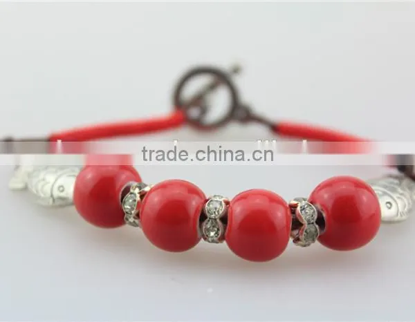 Bead Ceramic Wristband Bracelet , Fish Shape Silver Material Bracelet photo-5