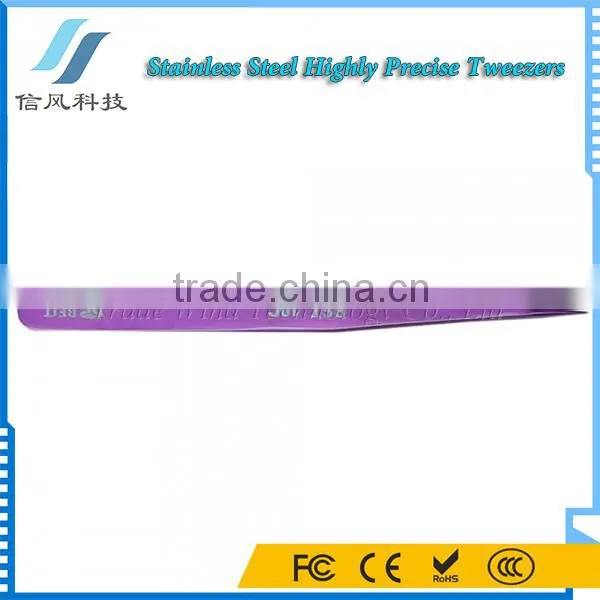 BST-10C Stainless Steel Highly Precision Tweezers Pro Tool Tweezers Purple photo-6