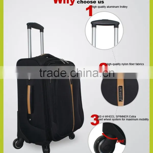 1680D Black Fine Design Inside Trolley Travel Luggage Bag Set photo-5
