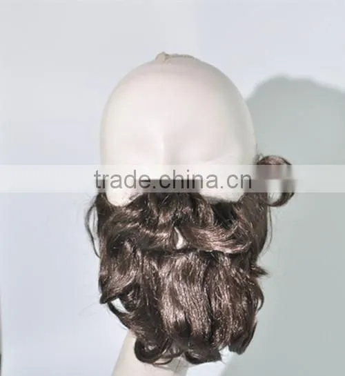 Fashion Short Brown Curls Moustache Synthetic Fack Moustache Santa Wigs N291 photo-2