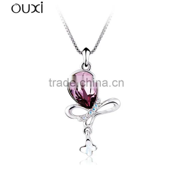 2015 Ouxi Latest Violet Crystal Bridal Jewelry Necklaces 10308