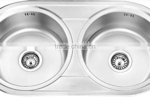 Yacht,Boat,Train and Public Mobile Toilet Used Stainless Steel Double Bowl Round Shape Washing Basin Kitchen Sink GR-Y605
