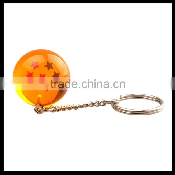 Anime DRAGON BALL Z 1 to 7 Stars DRAGON BALL 3D 4cm Plastic Keychains Keyrings
