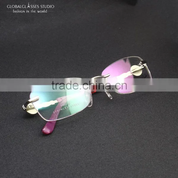 New Super Fancy Fashion Women Famous Brand Design Classic Rimless Eyeglasses Frame Optical Frame Eyewear RM0726 photo-4