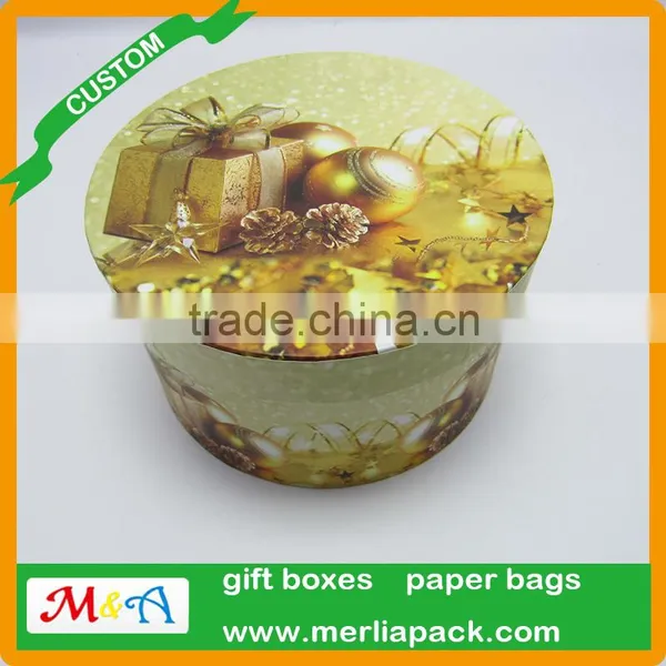 Round Christmas Storage Box Xmas Light the Bible Book Storage Oval Paper Mache Box photo-4
