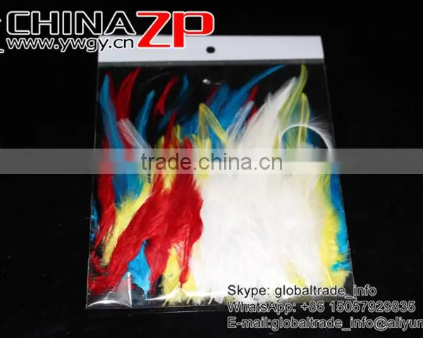 Leading Supplier CHINAZP Bulk Sale Good Quality Cheap Dyed Mix Colors Chicken Rooster Saddle Feathers photo-5