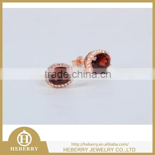 Luxury Red Garnet Stud Earrings Best Gifts to Friend photo-4