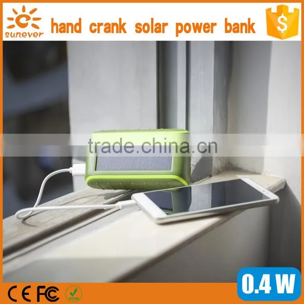 Environmental Friendly Solar Energy+electric Charge+ Hand Power Solar Charger Mobile Power Bank photo-2