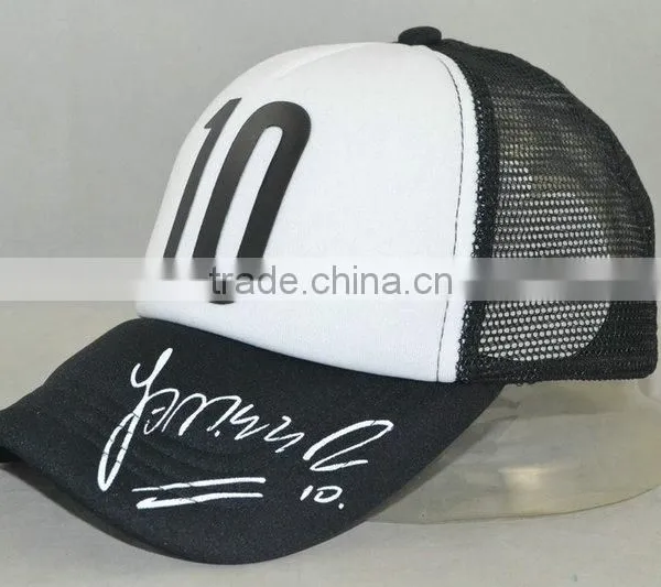Guangzhou Hat Factory Professional Custom / 100% Polyester Fiber/white and Black/LOGO Printing/sponge Trucker Hats photo-2