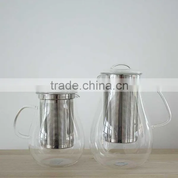 1000ml Glass Water Pot With Stainless Steel Infuser Handmade Glassware N6490 ML Glass photo-2