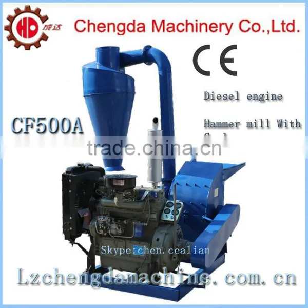 CF420A Factory Supply 15HP Diesel Engine Grain Crusher for Corn Barley Soybeans