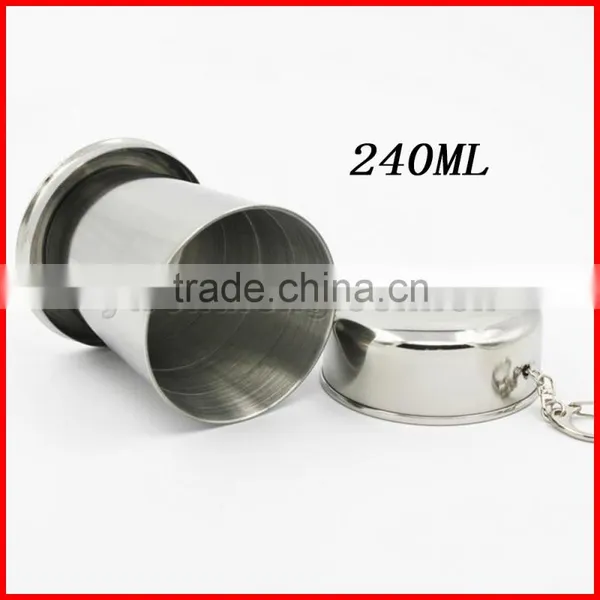 Wholesale Stainless Steel Folding Cup Folding Telescopic Cup Outdoor Folding Cup 304 Folding Cup Camping Climbing on Foot photo-3
