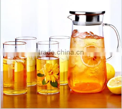 Clear Glass Water Jug Set With Two Glass Water Cups photo-4