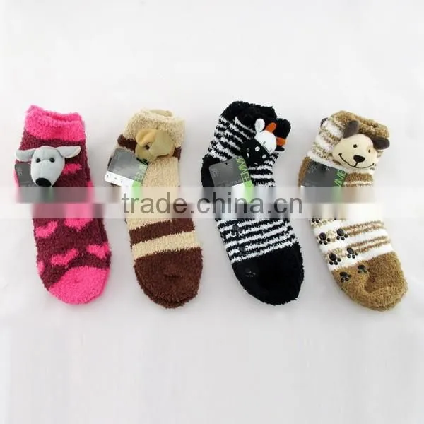 Soft Non-slip Lady Floor 3d Cartoon Girl Tube Sock photo-2