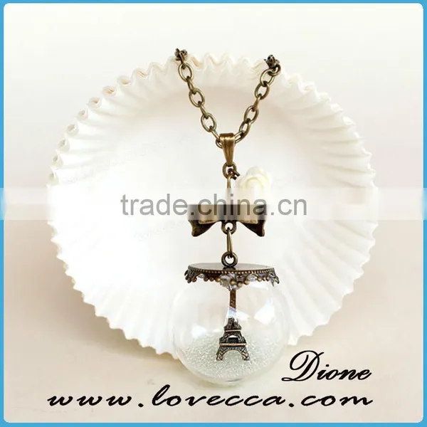 Romantic Elegant Jewelry/ Mini Glass Globe Bottle/ Glass Ball Pendant Necklace photo-6