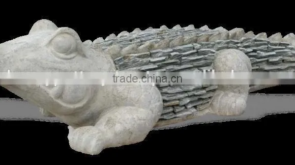 Alligator With Slate Statue, Animal Statue, Alligator With Stone in Vietnam Pottery Collection