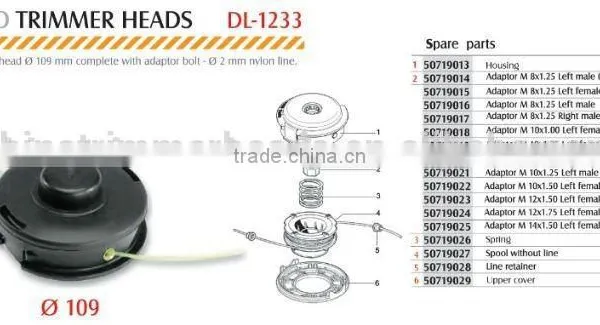 China High Quality Gas/petro Power Type Grass Trimmer Head DL-1233 photo-2