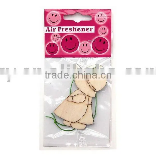 Scented Die Cut Wood Air Freshener With Anti-bacterial Material of Cute Shape