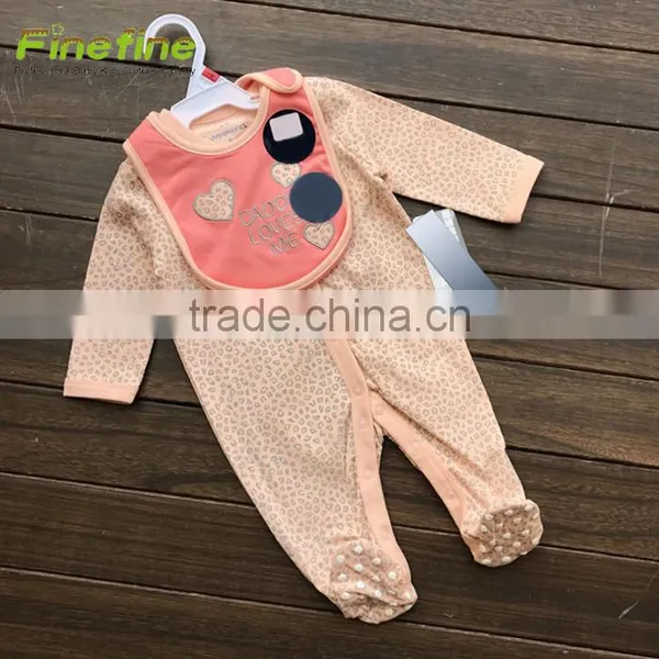 Baby Clothes Baby Playsuit With Bib Clothing Wholesale Baby Long Sleeve Romper photo-2