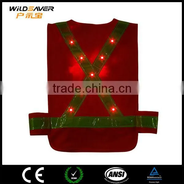 Orange Waistcoat Waterproof Relfective Workwear LED Security Shirt photo-2