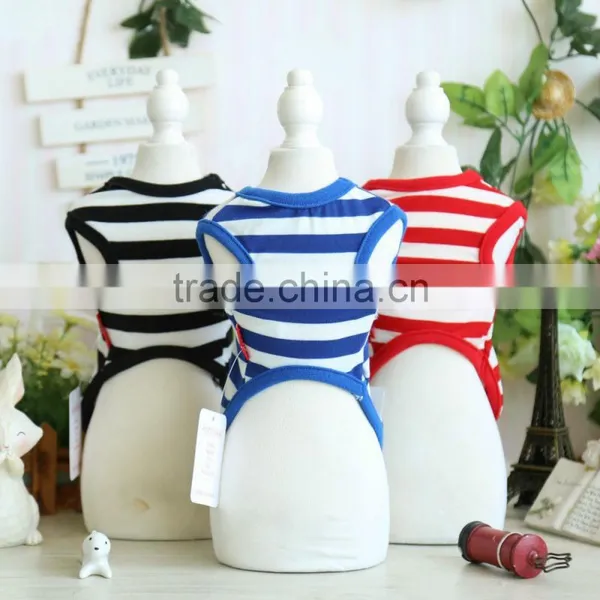 R1939H NEW!New Cute Striped Pet Puppy Dog Cat Apparel Clothes Coat T Shirts photo-2