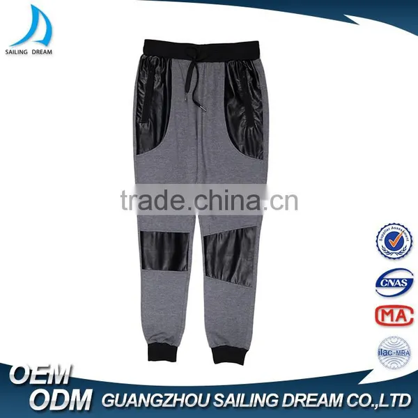 2016 High Quality Light Grey Patch Design Mens Jogger Sweat Pants for Men photo-3
