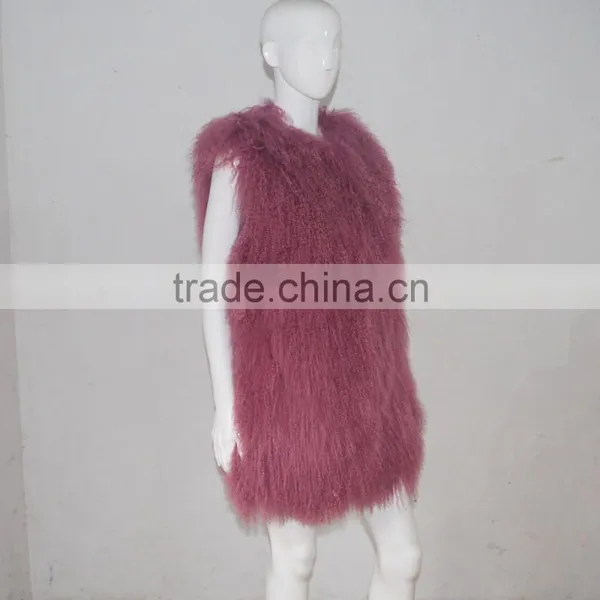 SJ036-02 2017 New Fashion Long Real Fur Vest for Girl or Women photo-3