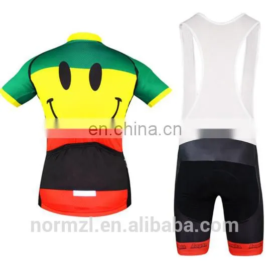 2016 New Cartoon Cute Smile Emojy Women Girl Men Boy Children Unisex Cycling Jerseys Sets Outdoor Sport Jersey Clothes photo-2